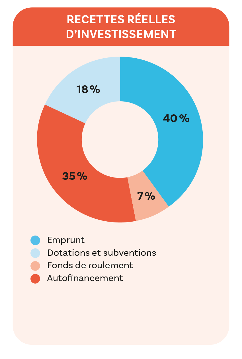 budget graphique des recettes réelles d'investissement